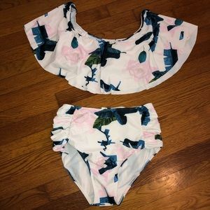 Large High Waisted Floral Bikini Swimsuit